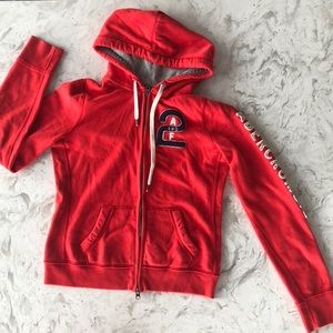 Orange Abercrombie zip up hoodie